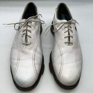 FootJoy Men’s Dryjoys Tour White Leather w/Croc Embossing Spiked Golf Oxfords-12